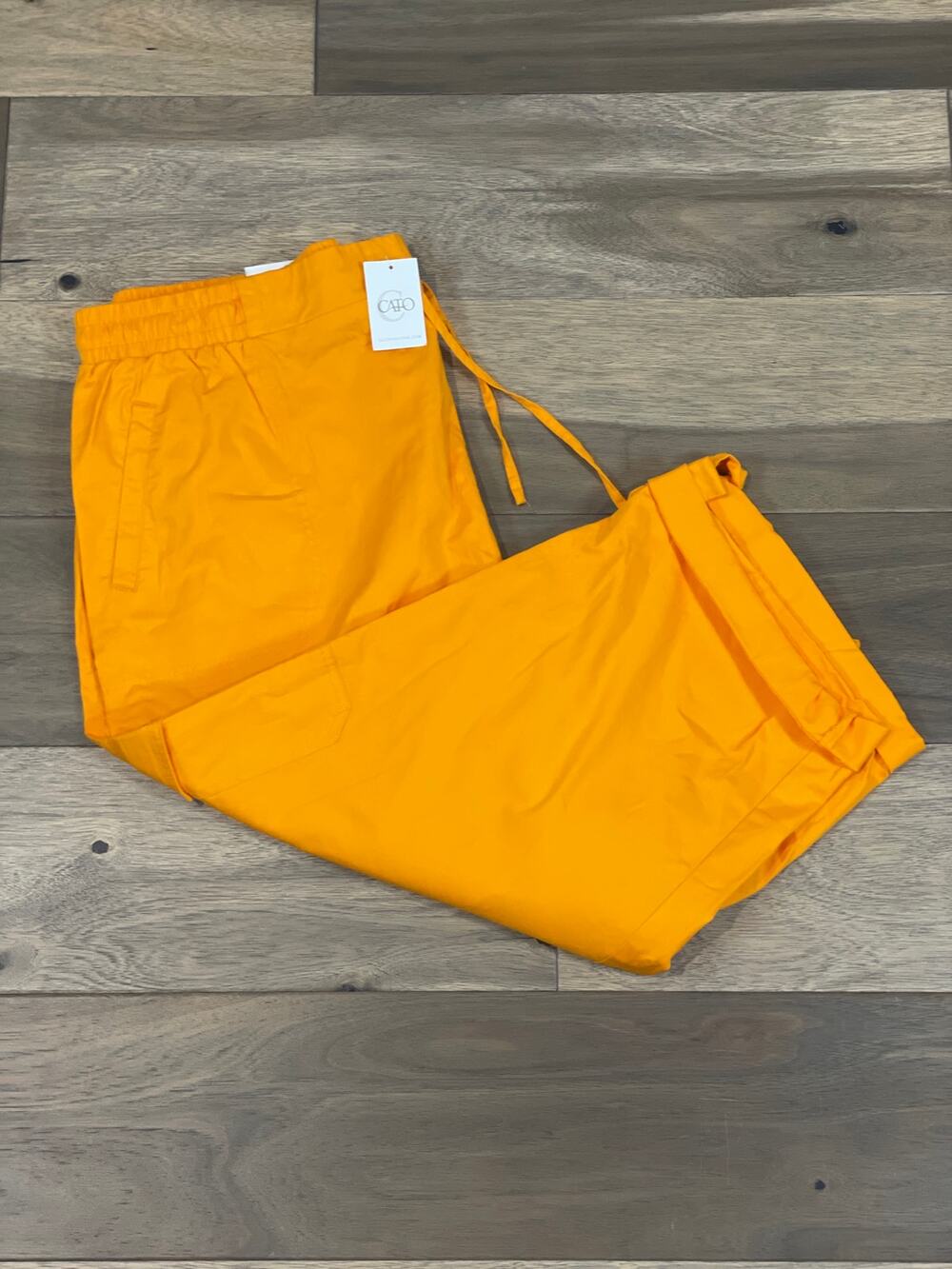 Cato Light Orange High Rise Cropped Pants Drawstring Size 18 to 20W New With Tag
